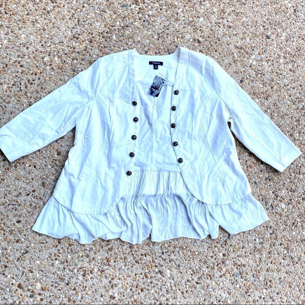 NWT Torrid White Ivory Peplum Military Jacket 12